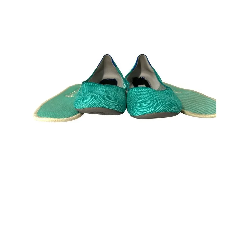 Women’s Teal Knit Ballet Flats - Lightweight Comfort